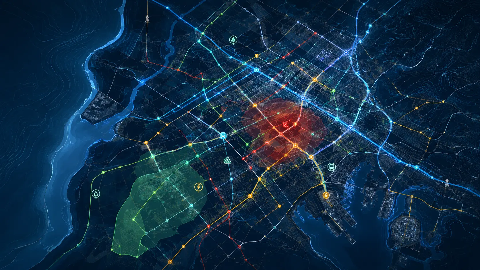 Detailed geospatial infrastructure and utility network map